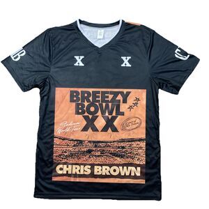 Chris Brown Breezy Bowl XX Tour 20th Anniversary Jersey Shirt Size Small